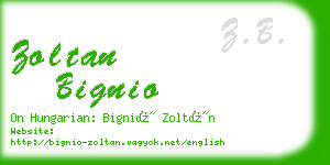 zoltan bignio business card